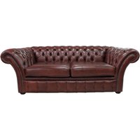 Product photograph of Chesterfield 3 Seater Byron Conker Leather Sofa Bespoke In Balmoral Style from Chesterfield Sofas