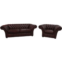 Product photograph of Chesterfield 3 Seater Club Chair Byron Conker Leather Sofa Suite In Balmoral Style from Chesterfield Sofas