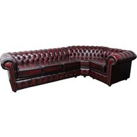 Product photograph of Chesterfield 3 Seater Corner 1 Seater Antique Oxblood Leather Cushioned Corner Sofa In Classic Style from Chesterfield Sofas