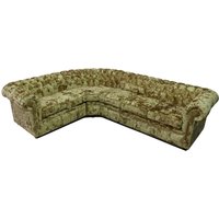 Product photograph of Chesterfield 3 Seater Corner 2 Seater Lustro Gilded Velvet Fabric Crystal Corner Sofa In Classic Style from Chesterfield Sofas