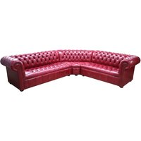 Product photograph of Chesterfield 3 Seater Corner 2 Seater Old English Gamay Leather Buttoned Seat Corner Sofa In Classic Style from Chesterfield Sofas