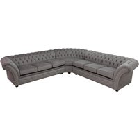 Product photograph of Chesterfield 3 Seater Corner 3 Seater Harmony Dusk Grey Velvet Crystal Corner Sofa In Balmoral Style from Chesterfield Sofas
