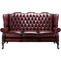 Product photograph of Chesterfield 3 Seater High Back Antique Oxblood Leather Sofa In Mallory Style from Chesterfield Sofas