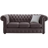 Product photograph of Chesterfield 3 Seater Malta Lavender Purple Velvet Fabric Sofa In Classic Style from Chesterfield Sofas