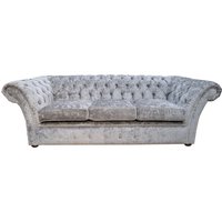Product photograph of Chesterfield 3 Seater Nuovo Ash Grey Fabric Sofa Settee Bespoke In Balmoral Style from Chesterfield Sofas