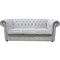 Product photograph of Chesterfield 3 Seater Passion Silver Velvet Fabric Sofa Bespoke In Classic Style from Chesterfield Sofas