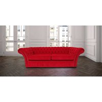 Product photograph of Chesterfield 3 Seater Pimlico Rouge Red Fabric Sofa Bespoke In Balmoral Style from Chesterfield Sofas