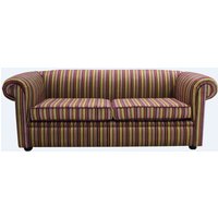 Product photograph of Chesterfield 3 Seater Riga 08 Thin Stripe Velvet Fabric Sofa In 2 Cushions Style from Chesterfield Sofas