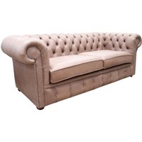 Product photograph of Chesterfield 3 Seater Selvaggio Beaver Brown Leather Sofa Settee In Classic Style from Chesterfield Sofas