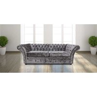 Product photograph of Chesterfield 3 Seater Senso Fossil Grey Velvet Fabric Sofa In Balmoral Style from Chesterfield Sofas