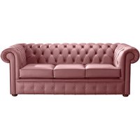 Product photograph of Chesterfield 3 Seater Shelly Brick Red Leather Sofa Bespoke In Classic Style from Chesterfield Sofas