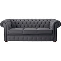 Product photograph of Chesterfield 3 Seater Shelly Burnt Oak Leather Sofa Bespoke In Classic Style from Chesterfield Sofas