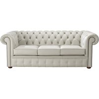 Product photograph of Chesterfield 3 Seater Shelly Cottonseed Leather Sofa Bespoke In Classic Style from Chesterfield Sofas