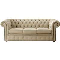 Product photograph of Chesterfield 3 Seater Shelly Dark Beige Leather Sofa Bespoke In Classic Style from Chesterfield Sofas