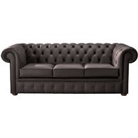 Product photograph of Chesterfield 3 Seater Shelly Dark Chocolate Leather Sofa Bespoke In Classic Style from Chesterfield Sofas