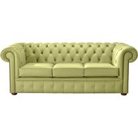 Product photograph of Chesterfield 3 Seater Shelly Field Green Leather Sofa Bespoke In Classic Style from Chesterfield Sofas