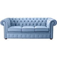 Product photograph of Chesterfield 3 Seater Shelly Haze Leather Sofa Bespoke In Classic Style from Chesterfield Sofas