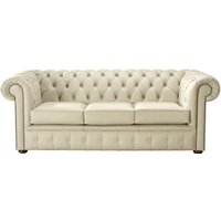 Product photograph of Chesterfield 3 Seater Shelly Panna Leather Sofa Bespoke In Classic Style from Chesterfield Sofas