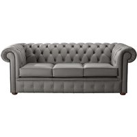 Product photograph of Chesterfield 3 Seater Shelly Silver Birch Leather Sofa Bespoke In Classic Style from Chesterfield Sofas