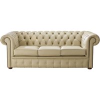 Product photograph of Chesterfield 3 Seater Shelly Somerset Stone Leather Sofa Bespoke In Classic Style from Chesterfield Sofas
