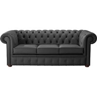 Product photograph of Chesterfield 3 Seater Shelly Steel Leather Sofa Bespoke In Classic Style from Chesterfield Sofas