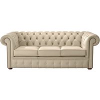 Product photograph of Chesterfield 3 Seater Shelly Stone Leather Sofa Bespoke In Classic Style from Chesterfield Sofas