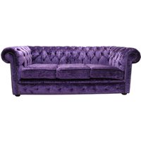 Product photograph of Chesterfield 3 Seater Sofa Modena Amethyst Purple Fabric In Classic Style from Chesterfield Sofas