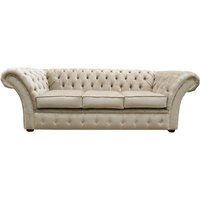 Product photograph of Chesterfield 3 Seater Sofa Settee Azzuro Fudge Fabric In Balmoral Style from Chesterfield Sofas