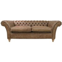 Product photograph of Chesterfield 3 Seater Sofa Settee Cracked Wax Tan Real Leather Balmoral Style from Chesterfield Sofas