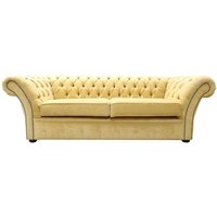 Product photograph of Chesterfield 3 Seater Sofa Settee Pimlico Corn Fabric In Balmoral Style from Chesterfield Sofas