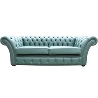 Product photograph of Chesterfield 3 Seater Sofa Settee Shelly Jade Green Leather In Balmoral Style from Chesterfield Sofas