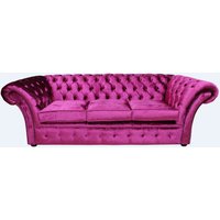 Product photograph of Chesterfield 3 Seater Sofa Settee Velvet Fuchsia Pink Fabric In Balmoral Style from Chesterfield Sofas