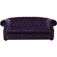 Product photograph of Chesterfield 3 Seater Sofa Velluto Amethyst Purple Fabric In Buckingham Style from Chesterfield Sofas