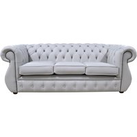 Product photograph of Chesterfield 3 Seater Vele Cloud Grey Leather Sofa Bespoke In Kimberley Style from Chesterfield Sofas