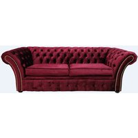 Product photograph of Chesterfield 3 Seater Velvet Rosso Red Sofa Bespoke In Balmoral Style from Chesterfield Sofas