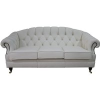 Product photograph of Chesterfield 3 Seater White Leather Sofa Settee Custom Made In Victoria Style from Chesterfield Sofas