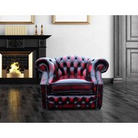 Product photograph of Chesterfield Club Armchair Antique Oxblood Red Leather Bespoke In Buckingham Style from Chesterfield Sofas