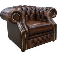 Product photograph of Chesterfield Club Armchair Antique Tan Leather Bespoke In Buckingham Style from Chesterfield Sofas