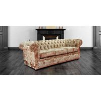 Product photograph of Chesterfield Crystal 3 Seater Sofa Lustro Gilded Velvet Fabric In Classic Style from Chesterfield Sofas