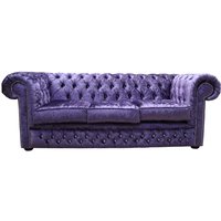 Product photograph of Chesterfield Crystal Diamond 3 Seater Sofa Shimmer Grape Velvet Fabric In Classic Style from Chesterfield Sofas