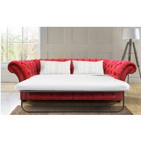 Product photograph of Chesterfield Handmade 3 Seater Sofa Bed Pimlico Rouge Red Fabric In Balmoral Style from Chesterfield Sofas