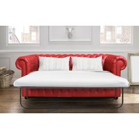 Product photograph of Chesterfield Handmade 3 Seater Sofa Bed Red Faux Leather In Classic Style from Chesterfield Sofas