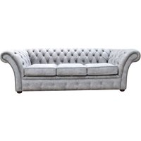 Product photograph of Chesterfield Handmade 3 Seater Sofa Oakland Taupe Grey Fabric In Balmoral Style from Chesterfield Sofas