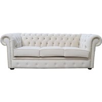 Product photograph of Chesterfield Handmade 3 Seater Sofa Passion Ivory Velvet Fabric In Classic Style from Chesterfield Sofas