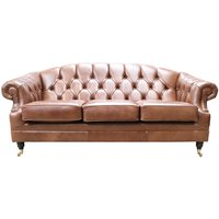 Product photograph of Chesterfield Handmade 3 Seater Sofa Settee Legacy Antique Whisky Leather In Victoria Style from Chesterfield Sofas