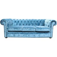 Product photograph of Chesterfield Handmade 3 Seater Sofa Settee Modena Denim Blue Velvet Fabric In Classic Style from Chesterfield Sofas