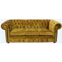 Product photograph of Chesterfield Handmade 3 Seater Sofa Settee Modena Gold Velvet Fabric In Classic Style from Chesterfield Sofas