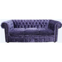 Product photograph of Chesterfield Handmade 3 Seater Sofa Settee Modena Lilac Purple Velvet Fabric In Classic Style from Chesterfield Sofas