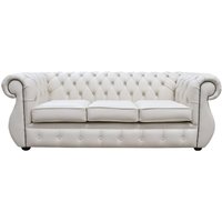 Product photograph of Chesterfield Original 3 Seater Sofa Shelly Almond Leather In Kimberley Style from Chesterfield Sofas