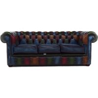 Product photograph of Chesterfield Handmade Patchwork 3 Seater Sofa Antique Real Leather In Classic Style from Chesterfield Sofas